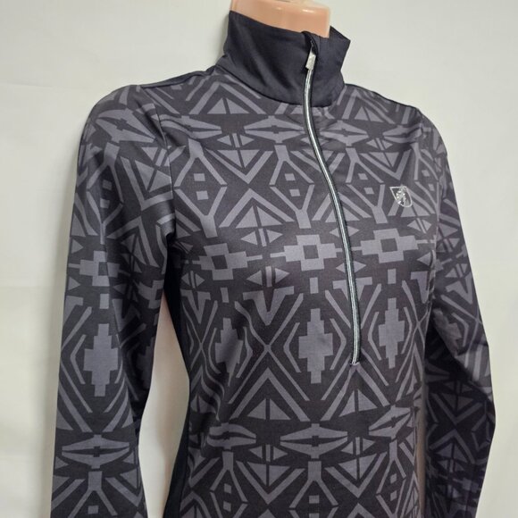 Toni Sailer Half Zip First Layer Performance Ski Top Women Size US 4 Black/Gray - Picture 2 of 14